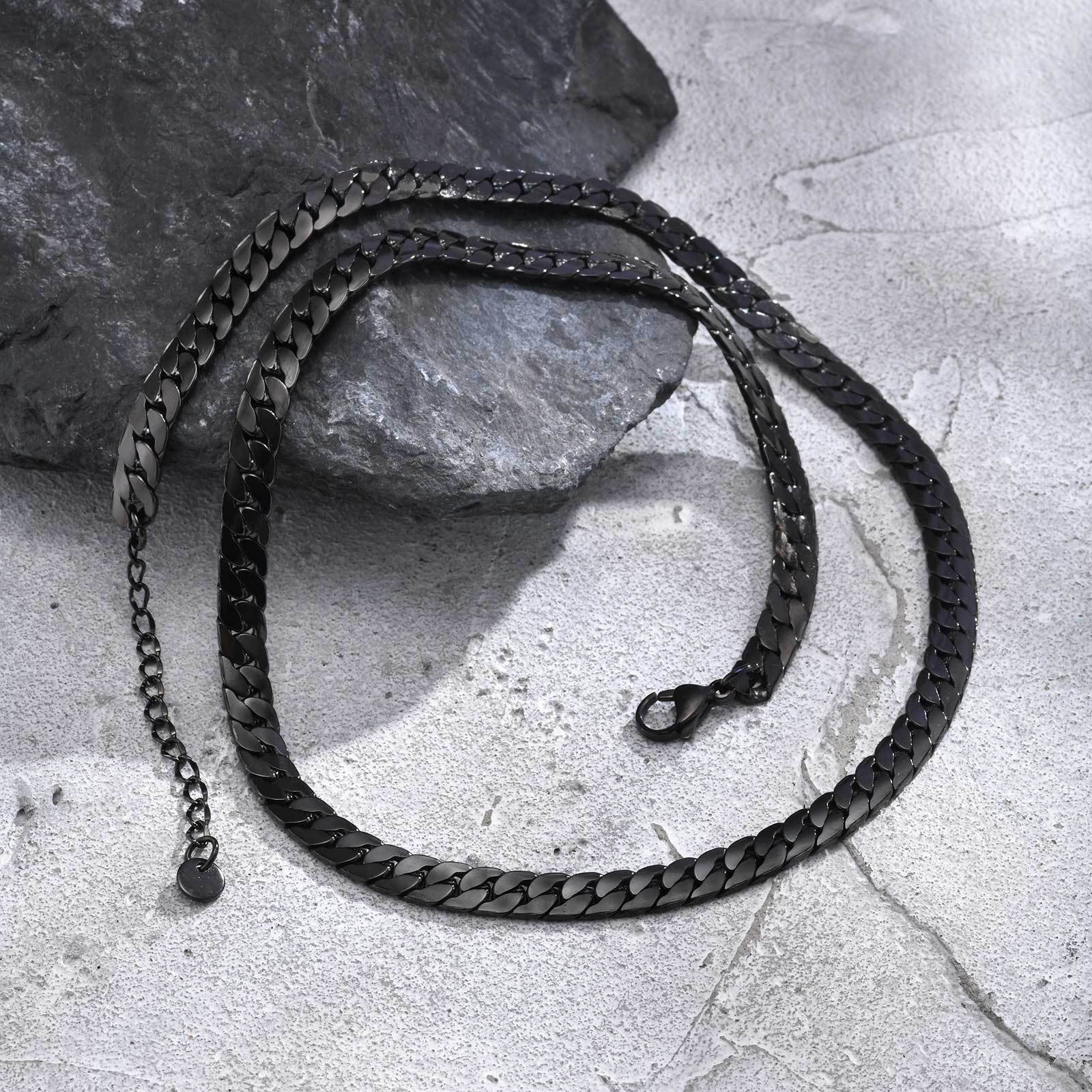 WM-C46 - Men-Women Black Necklace Chain