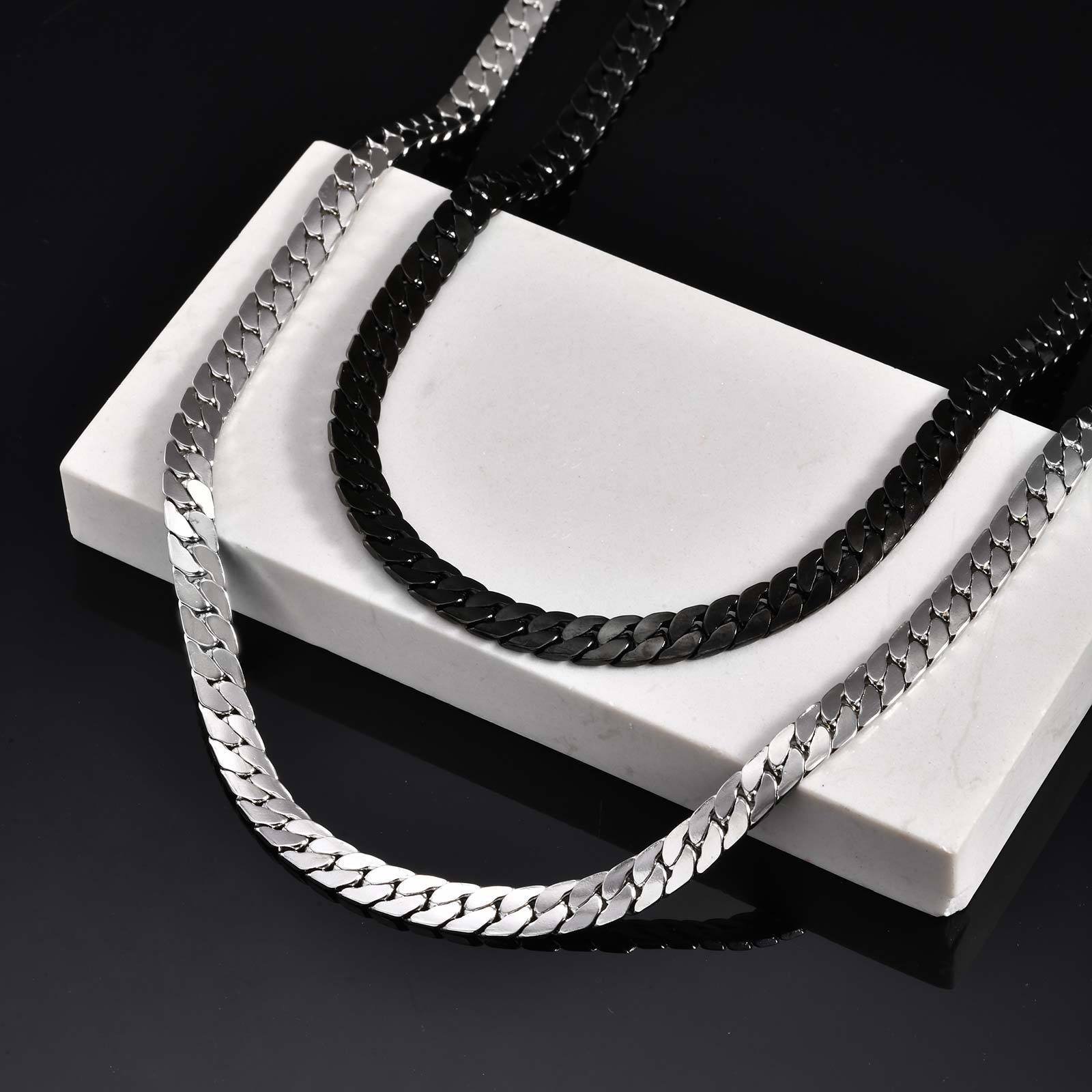 WM-C46 - Men-Women Black Necklace Chain