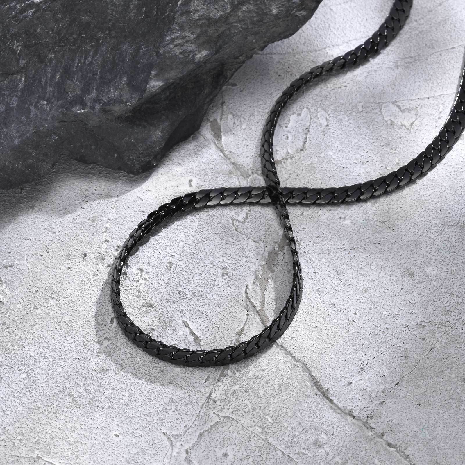 WM-C46 - Men-Women Black Necklace Chain — image 3