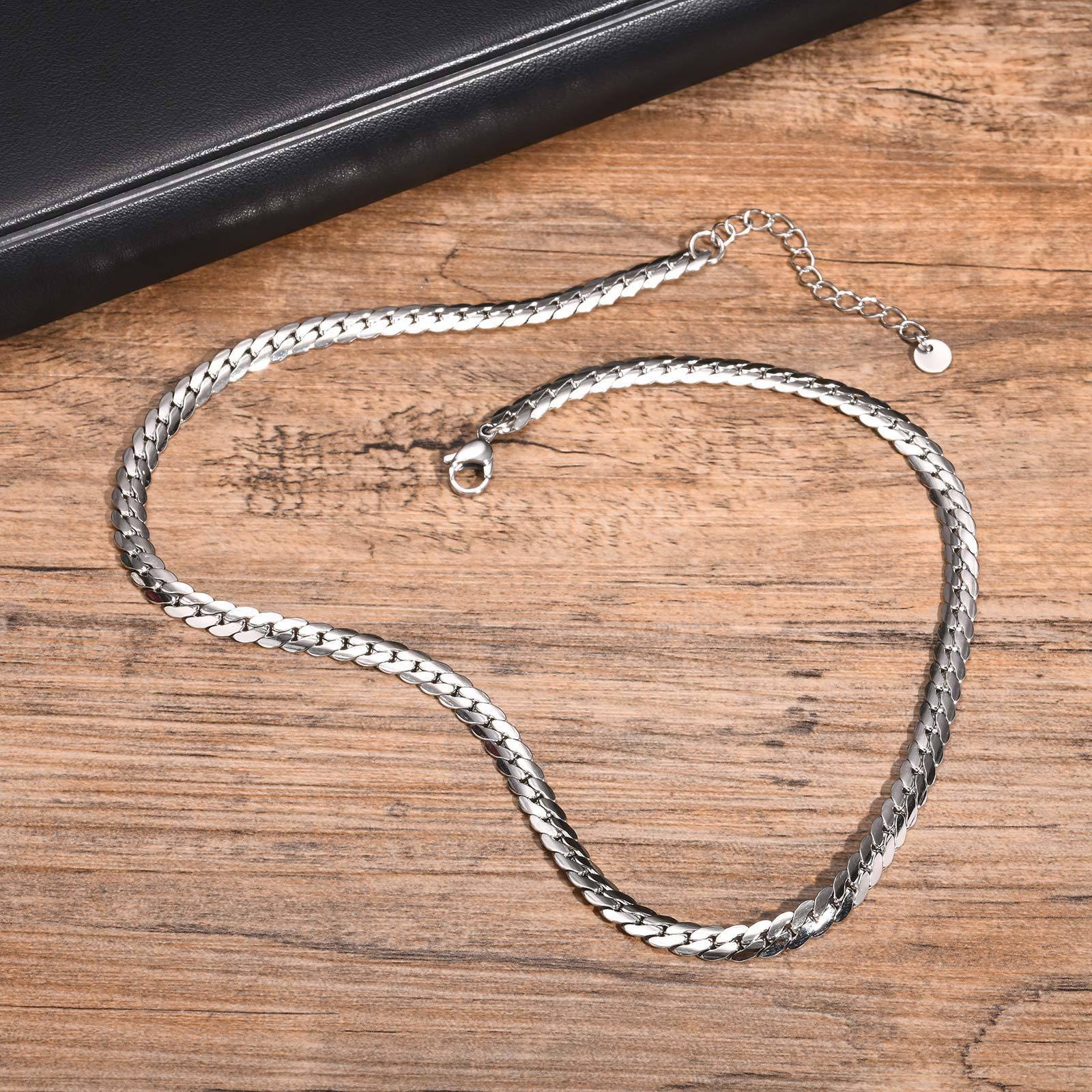 WM-C46 - Men-Women Silver Necklace Chain — image 5