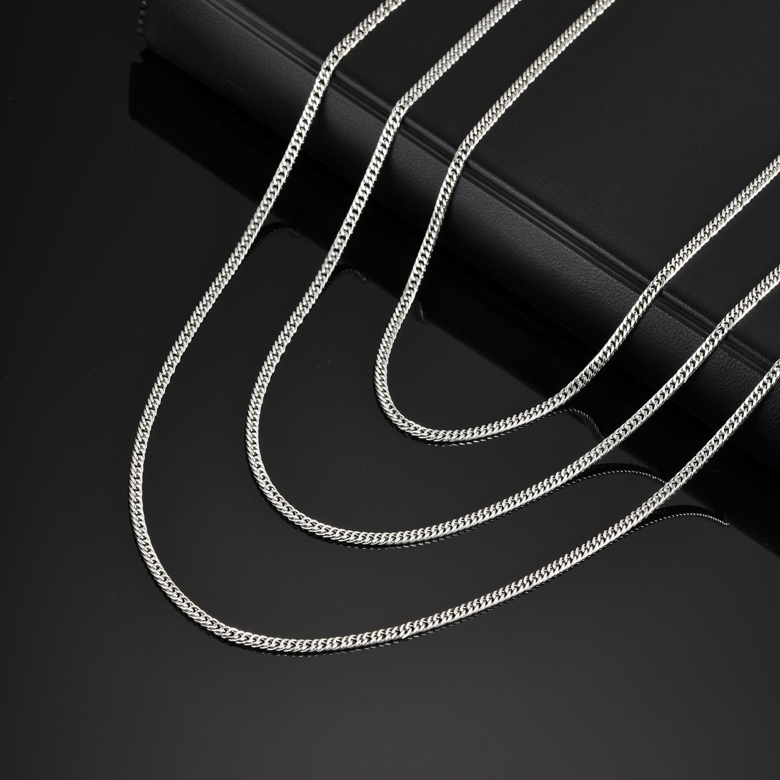 WM-C48 - Men-Women Silver Necklace Chain