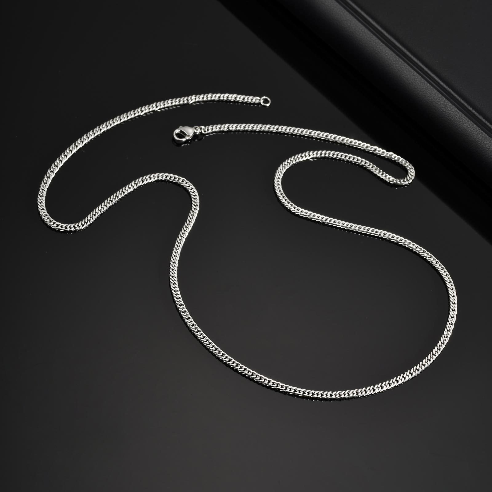WM-C48 - Men-Women Silver Necklace Chain — image 3