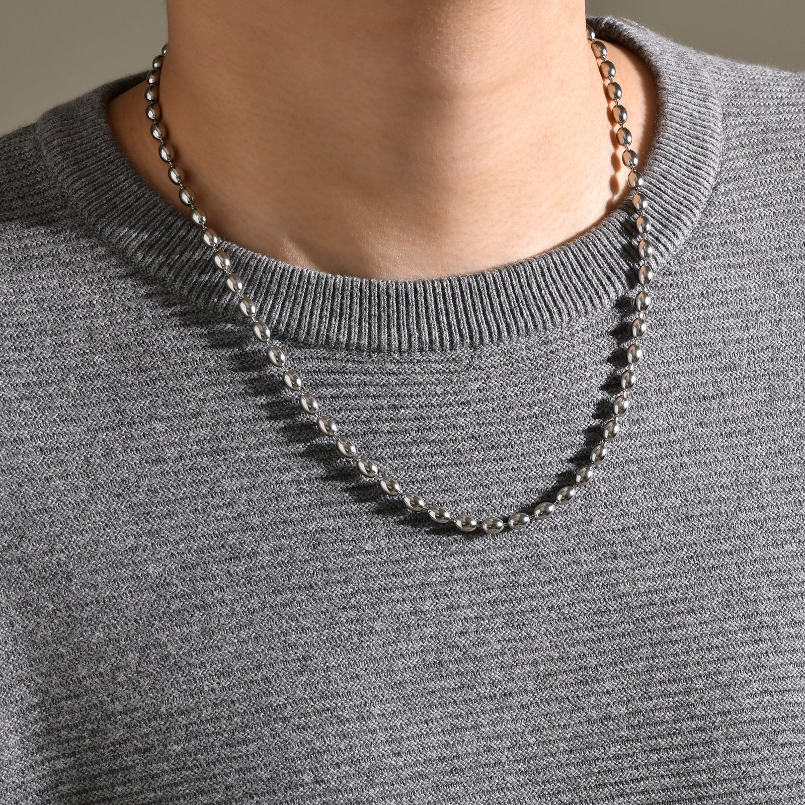 WM-C49 - Men-Women Silver Necklace Chain — image 3