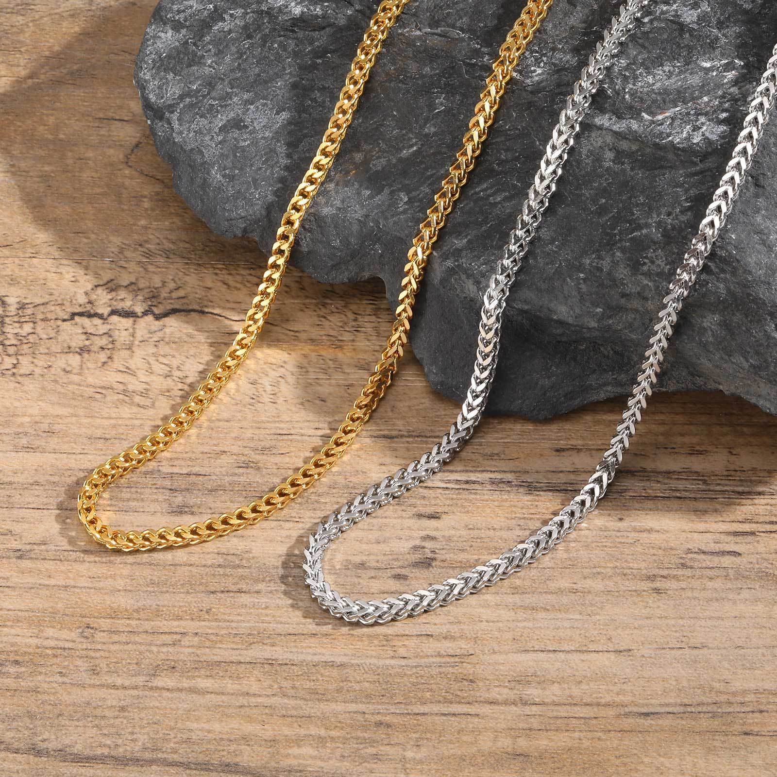 WM-C51 - Men-Women Silver Necklace Chain