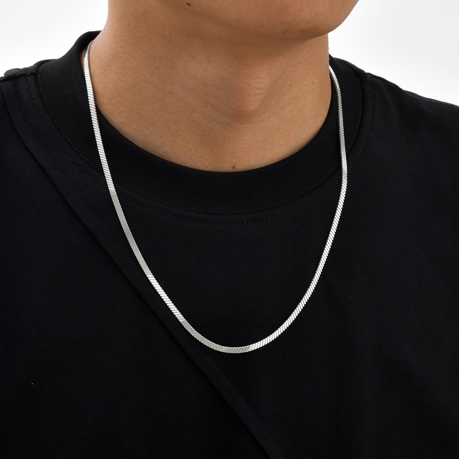 WM-C52 - Men-Women Silver Necklace Chain