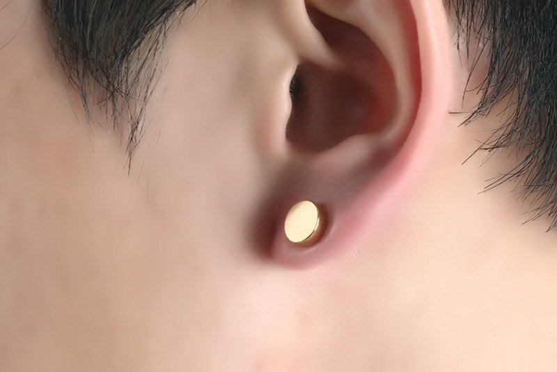 WM-E13 Golden Men Stud Earrings — image 3