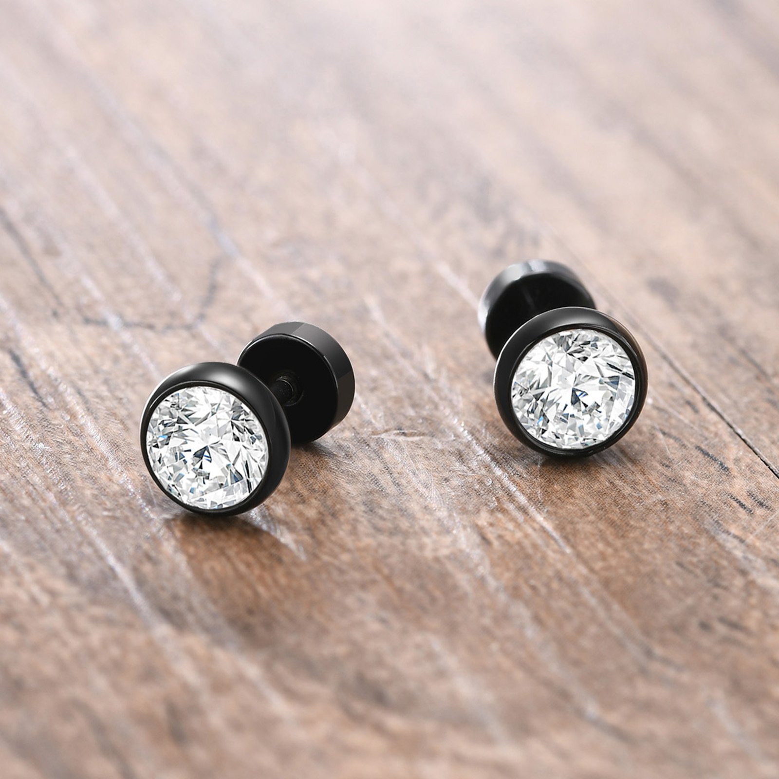 WM-E15 Black Ear Studs Men Earring