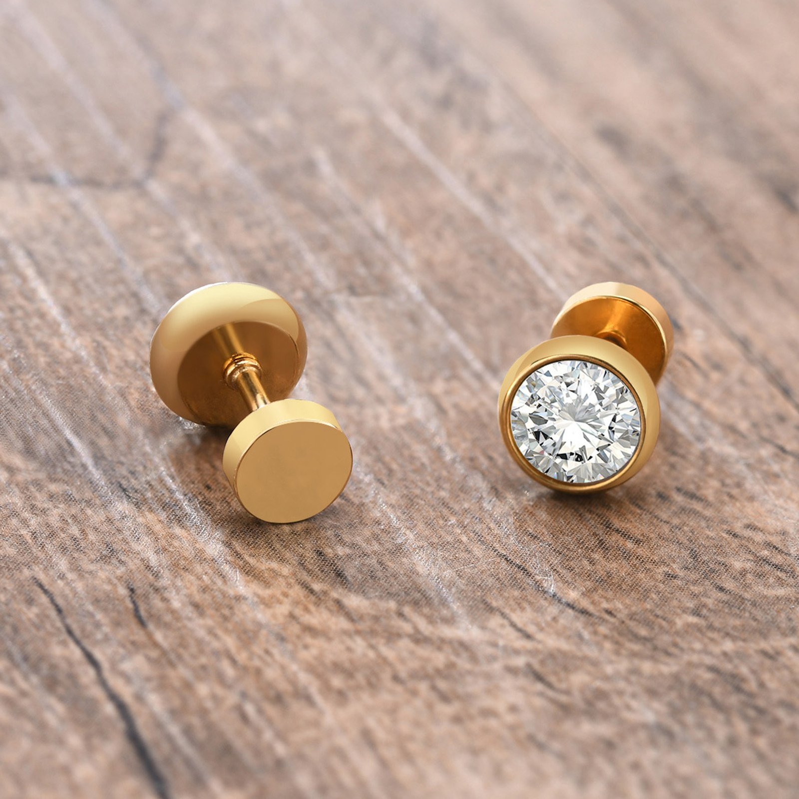 WM-E15 Black Ear Studs Men Earring — image 3