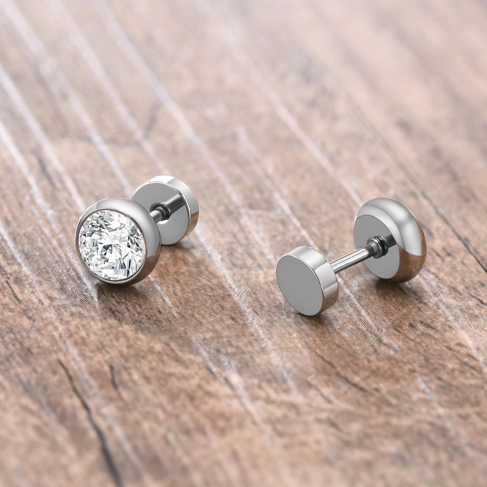 WM-E15 Black Ear Studs Men Earring — image 4