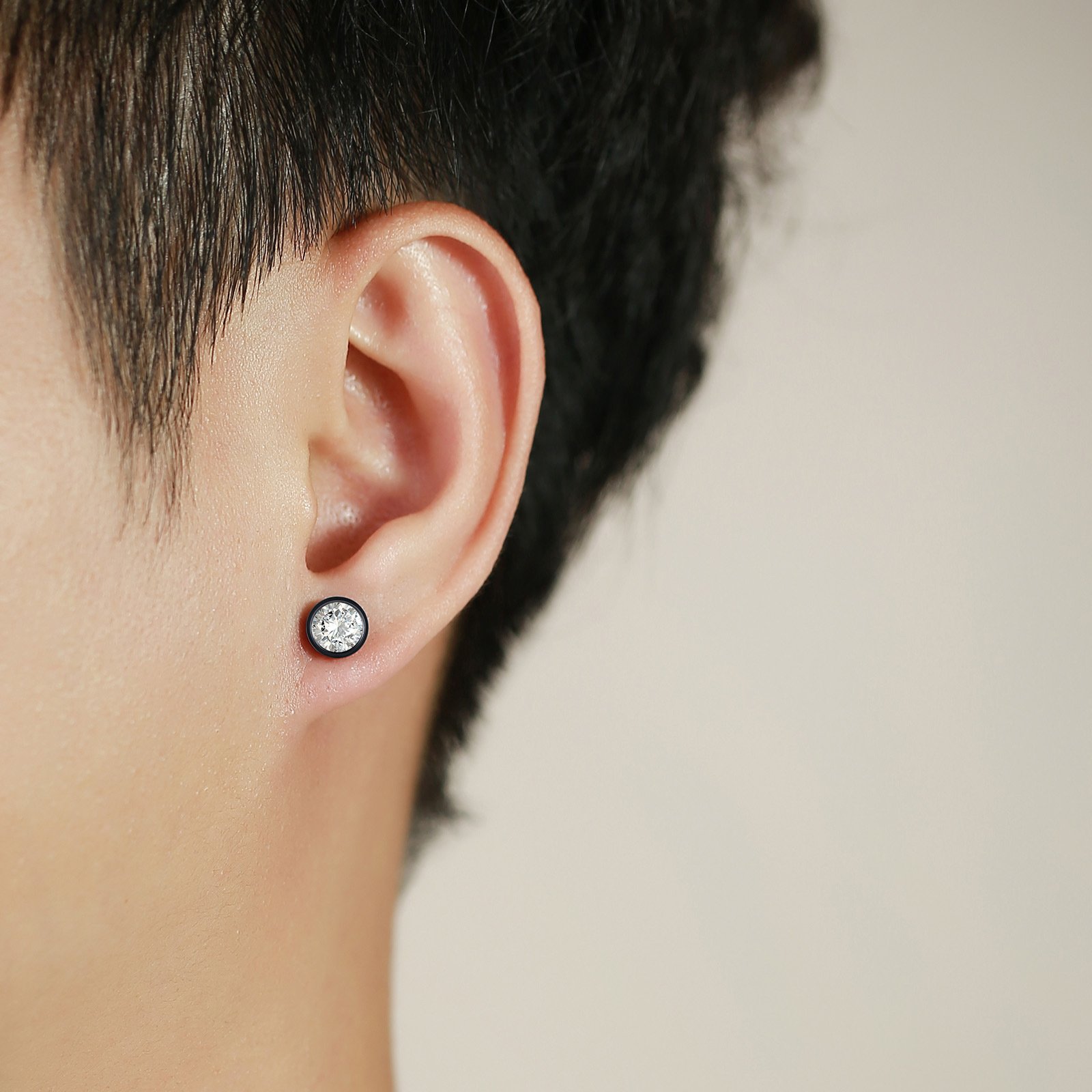 WM-E15 Silver Ear Studs Men Earring — image 7