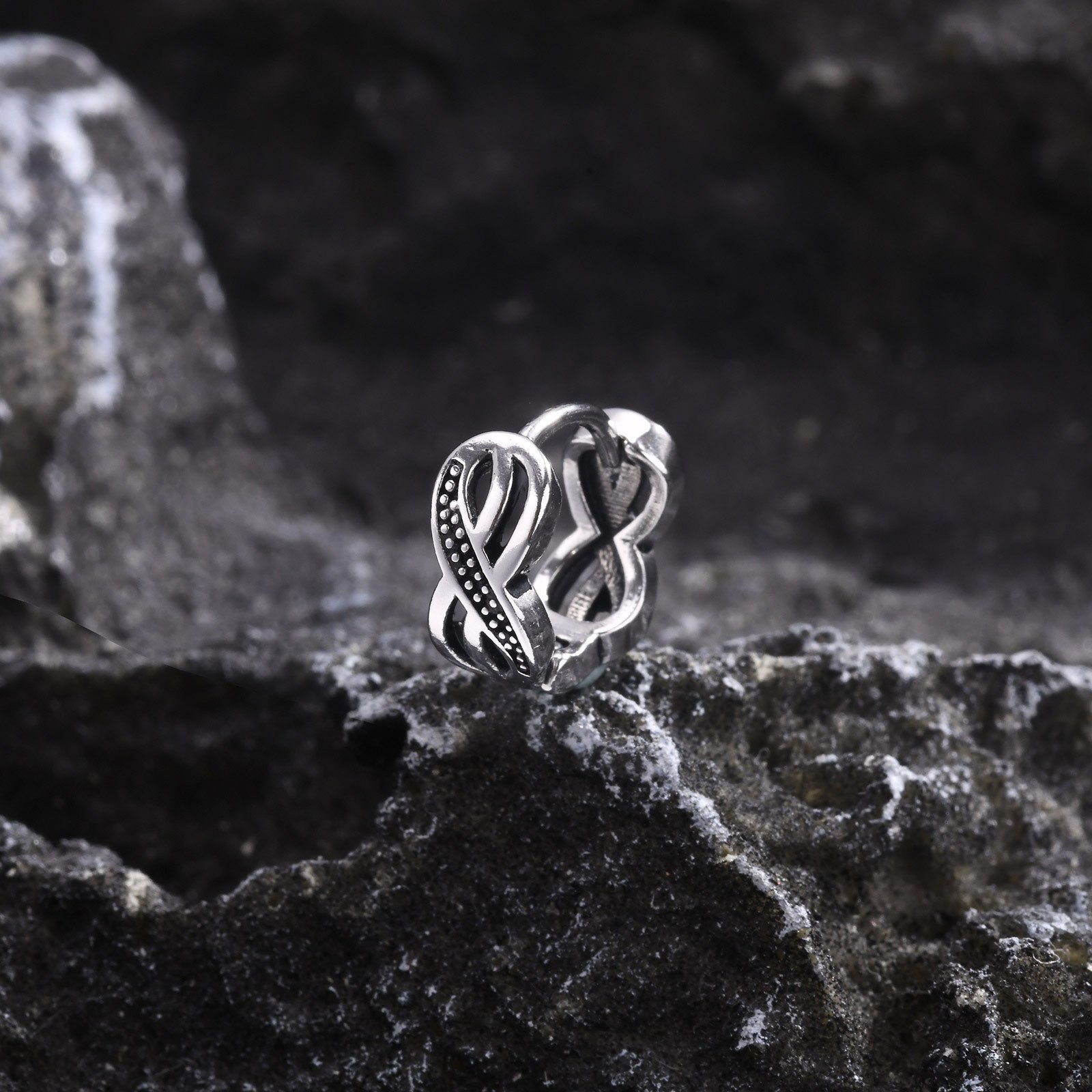 WM-E23 Silver Snake Ear Studs Men Earring — image 3
