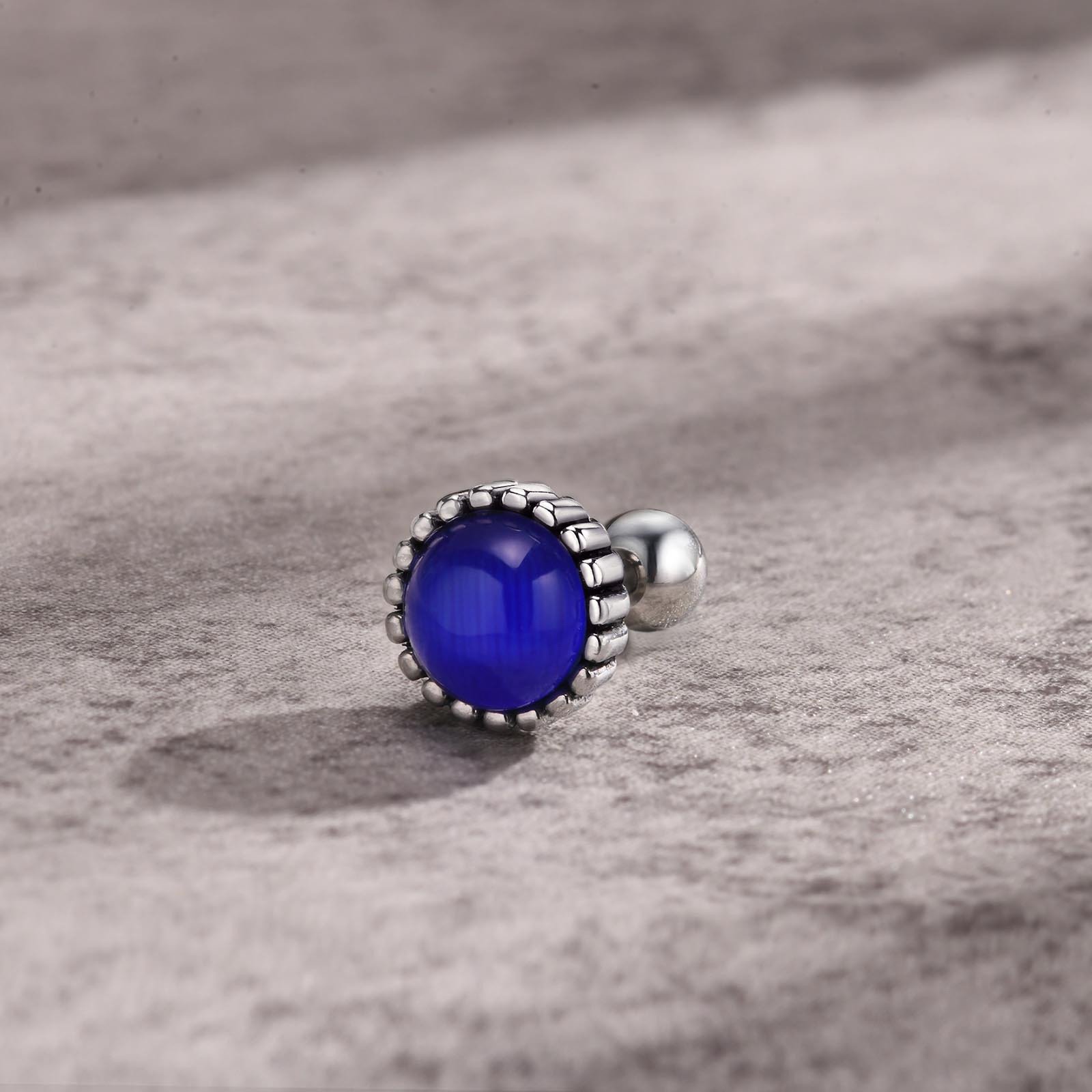 WM-E38 Blue Ear Studs Men Earring