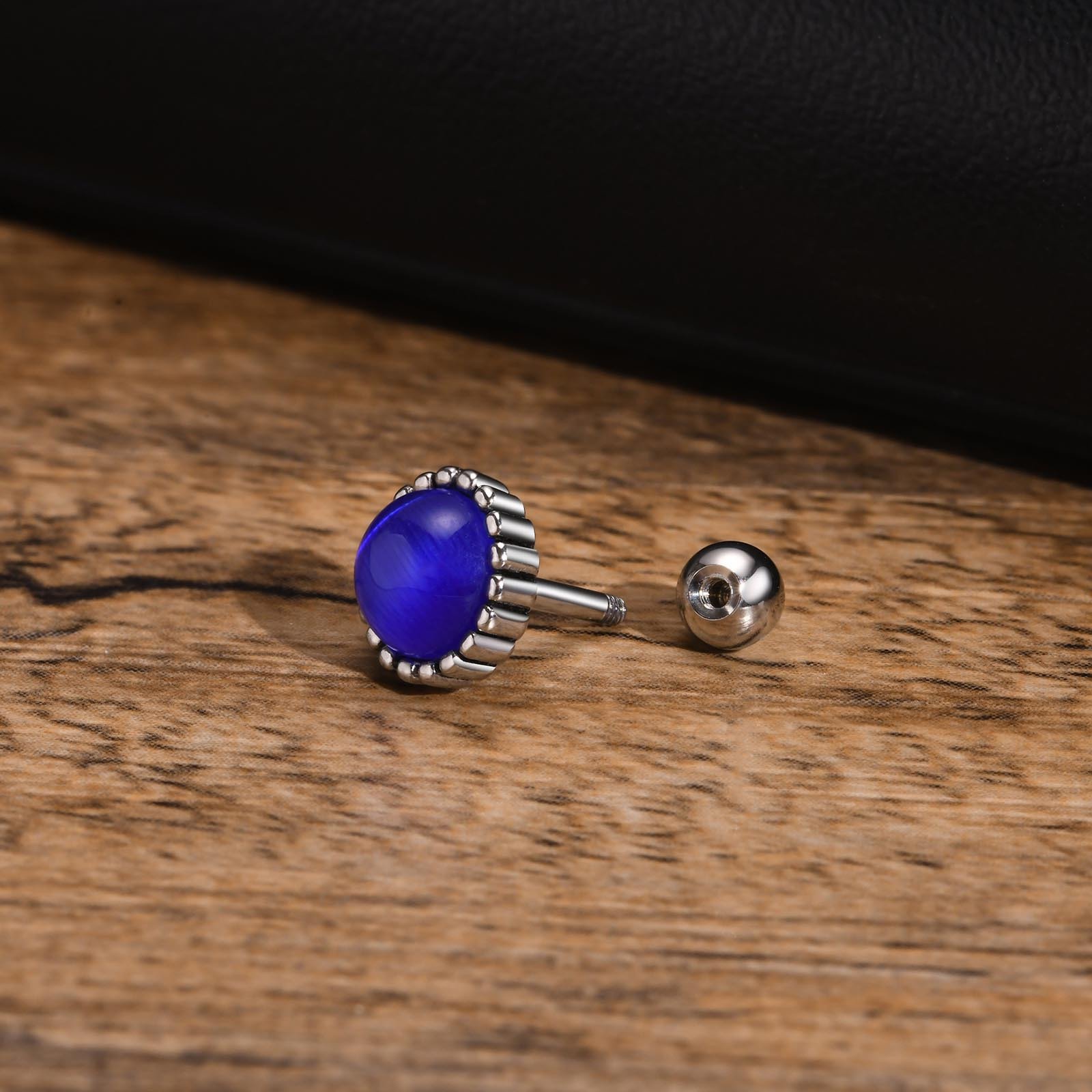 WM-E38 Blue Ear Studs Men Earring — image 7