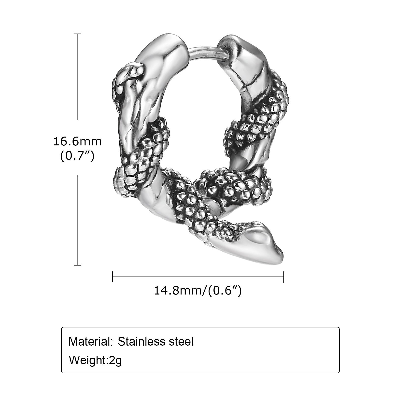 WM-E44 Silver Ear Studs Men Earring