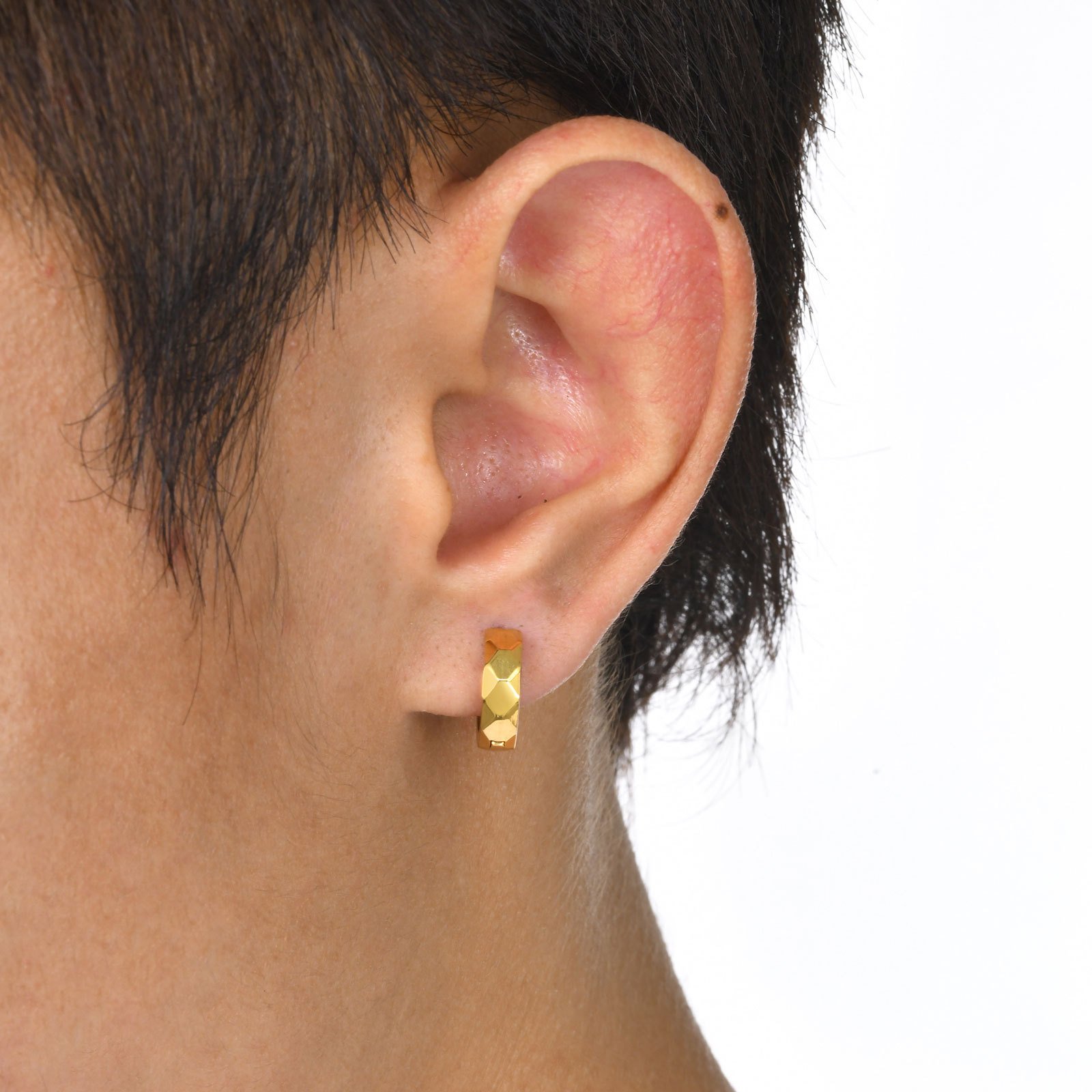 WM-E48 Golden Ear Studs Men Earring