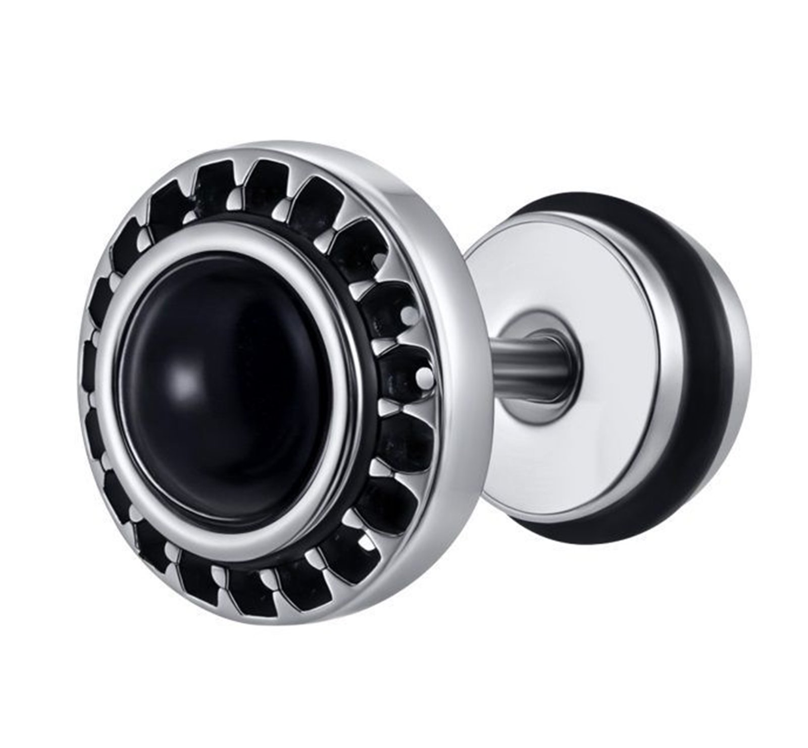 WM-E64 Black Ear Studs Men Earring