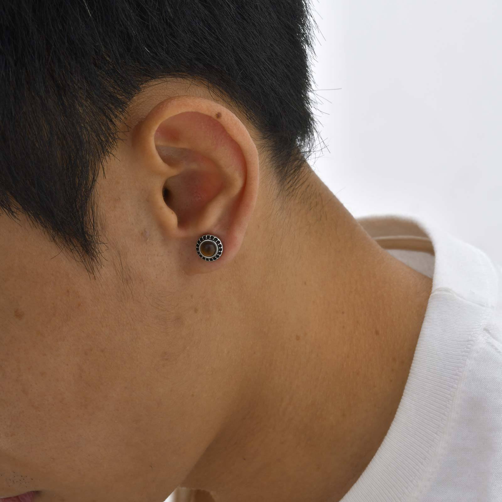 WM-E64 Blue Ear Studs Men Earring — image 5