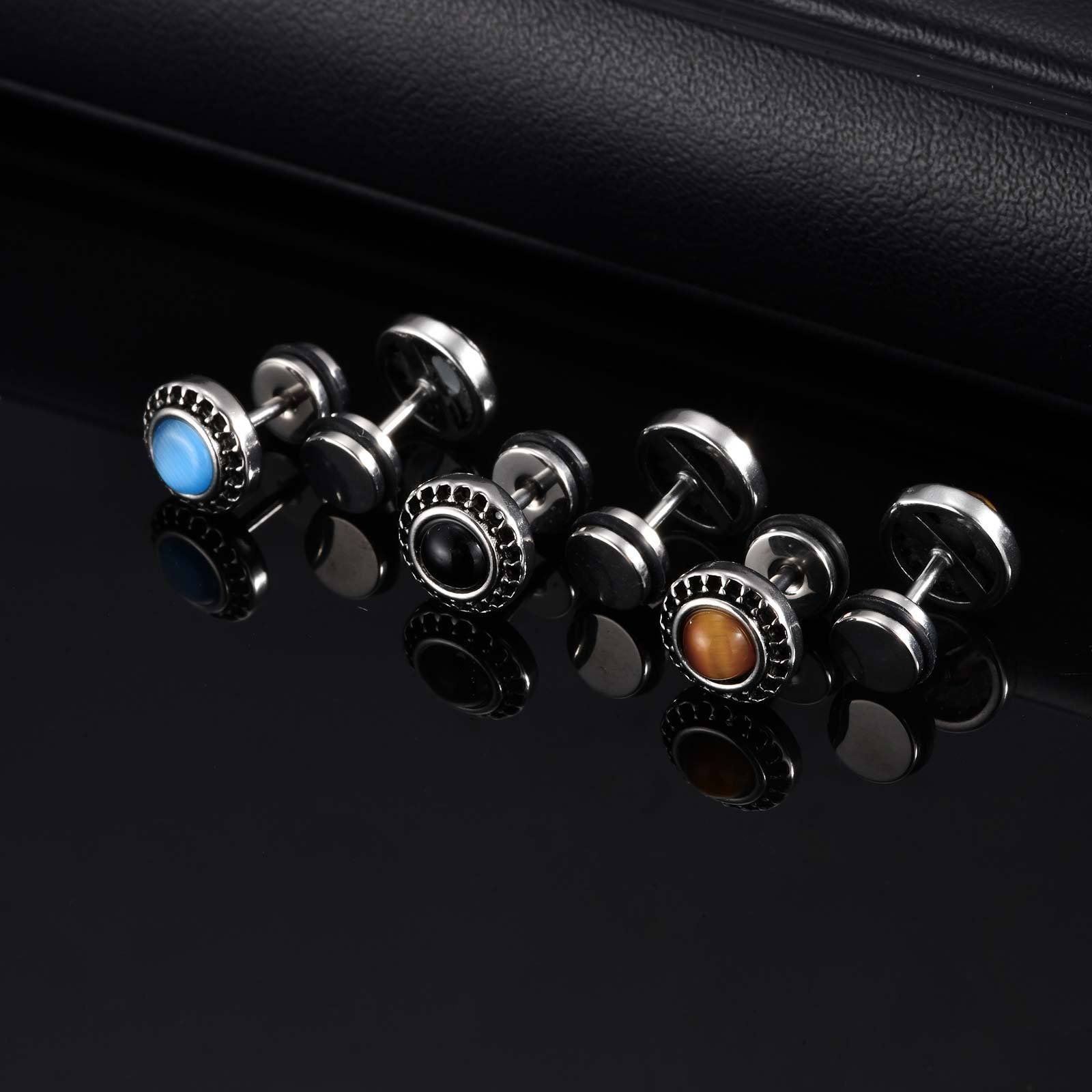 WM-E64 Brown Ear Studs Men Earring