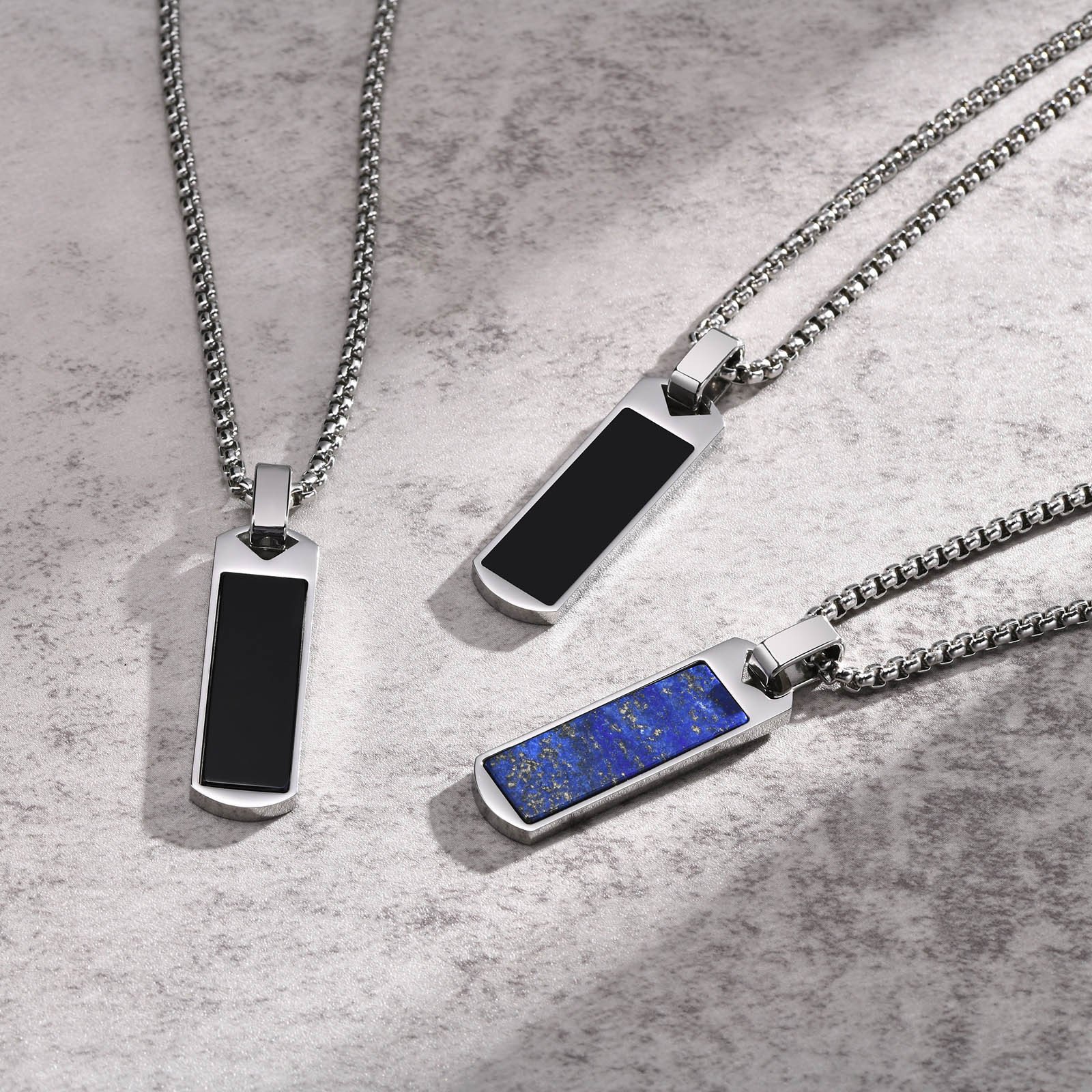 WM-P105 Black Men, Women Necklace Pendant with Chain