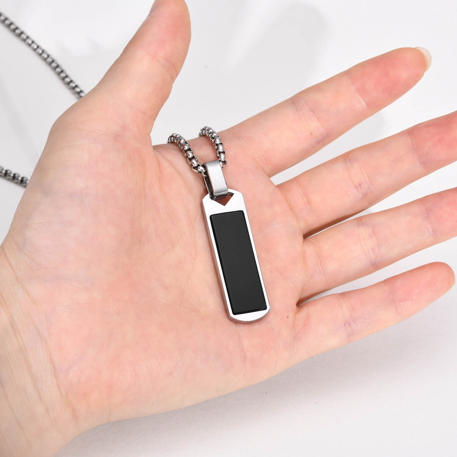 WM-P105 Blue Men, Women Necklace Pendant with Chain — image 4