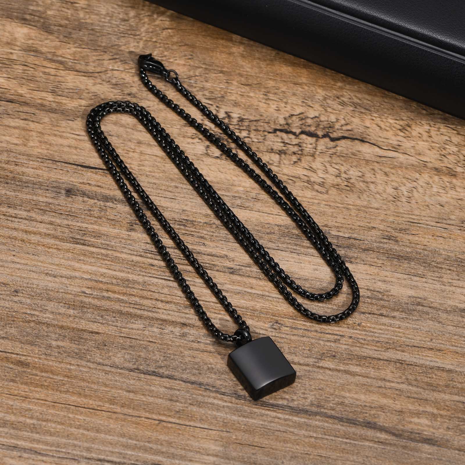 WM-P106 Black Men, Women Necklace Pendant with Chain — image 6