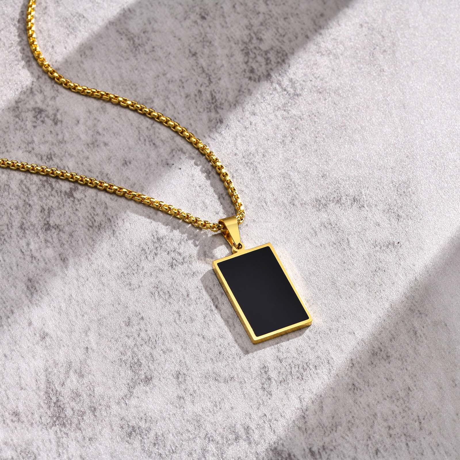 WM-P108 -Golden Men, Women Necklace Pendant with Chain