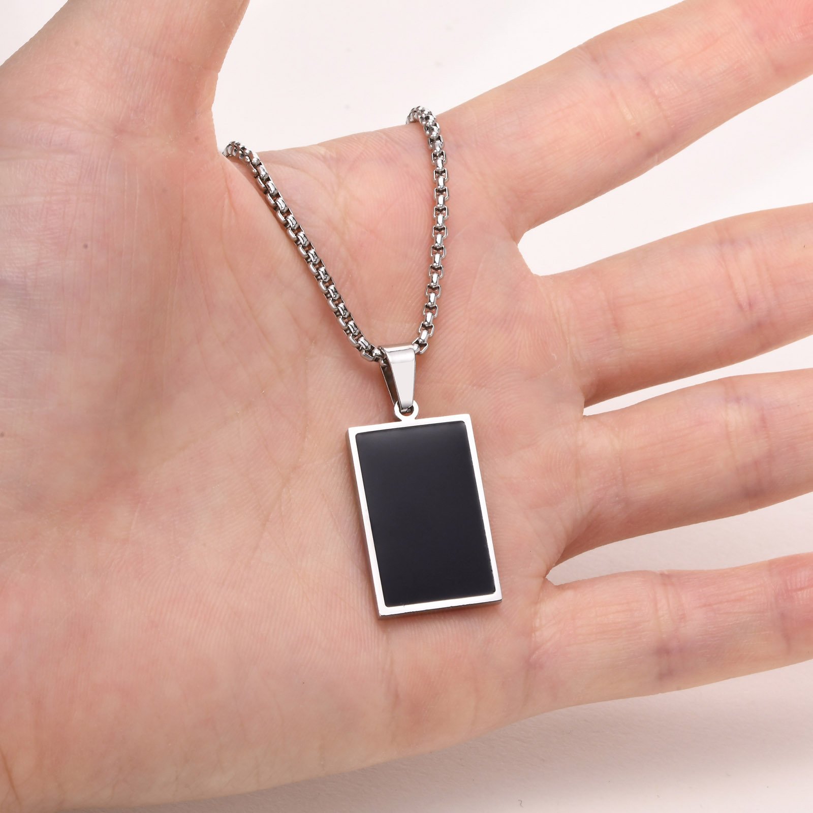 WM-P108 Silver Men, Women Necklace Pendant with Chain — image 5