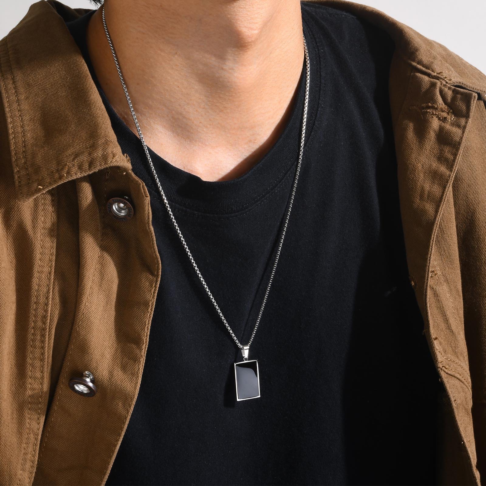 WM-P108 Silver Men, Women Necklace Pendant with Chain — image 6