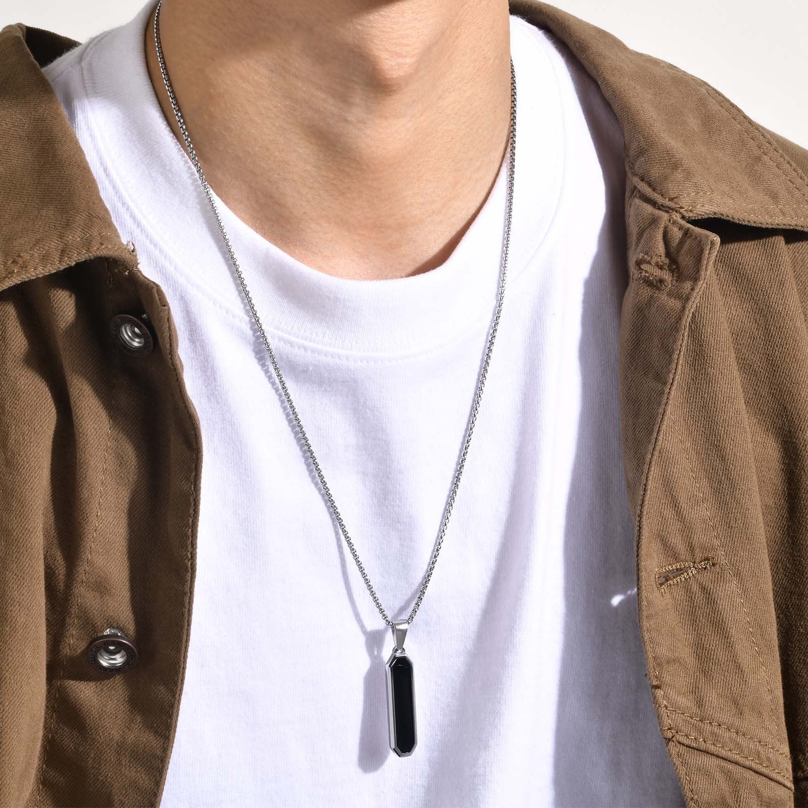WM-P109 Golden Men, Women Necklace Pendant with Chain — image 5