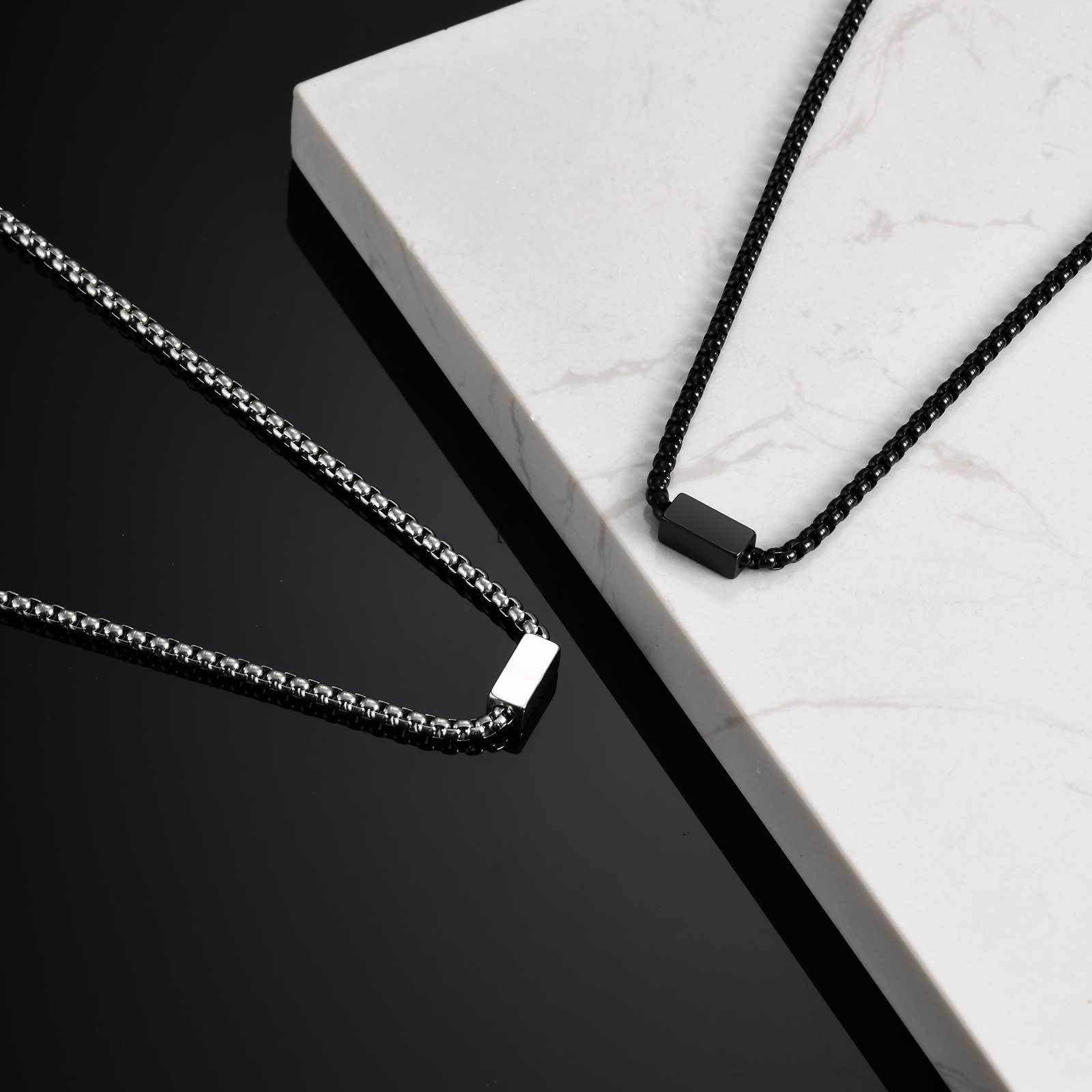 WM-P129 Black Men, Women Necklace Pendant with Chain — image 3