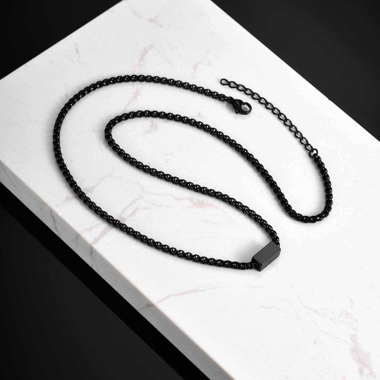 WM-P129 Black Men, Women Necklace Pendant with Chain — image 5