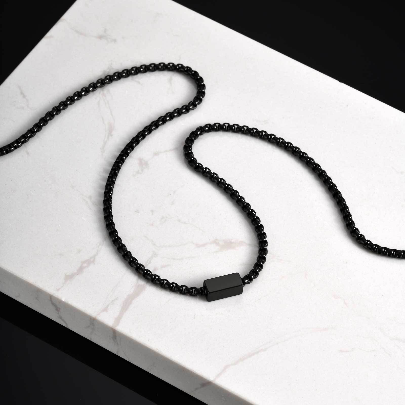 WM-P129 Black Men, Women Necklace Pendant with Chain — image 6