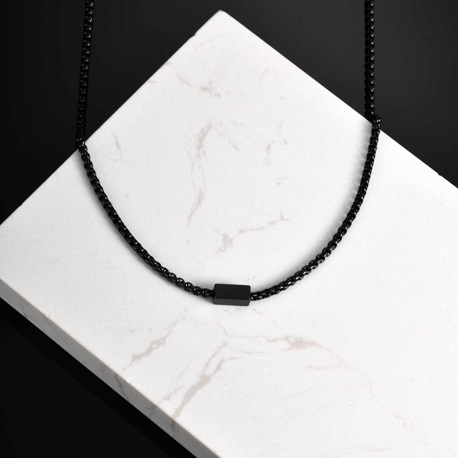 WM-P129 Black Men, Women Necklace Pendant with Chain — image 7