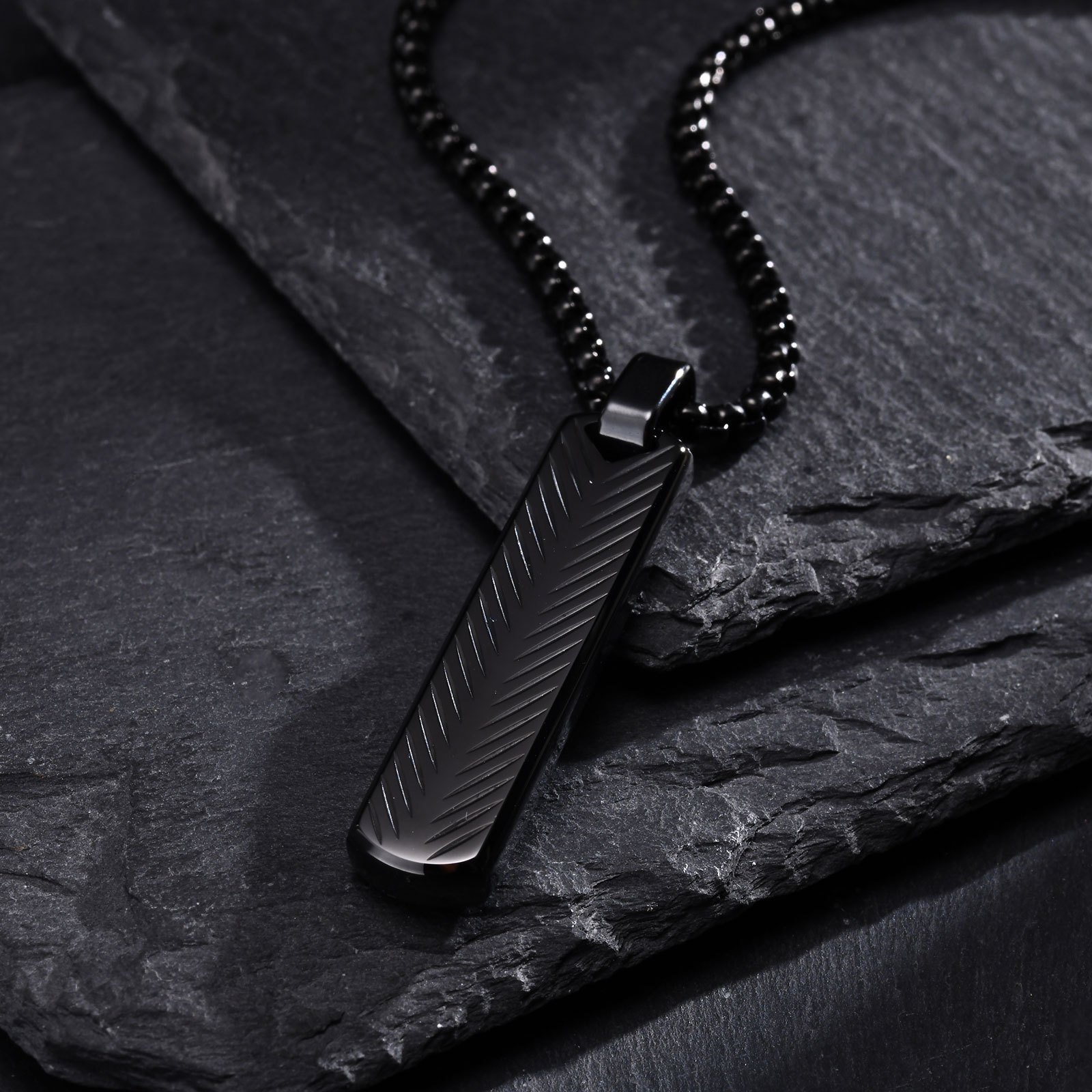 WM-P132 Black Men, Women Necklace Pendant with Chain