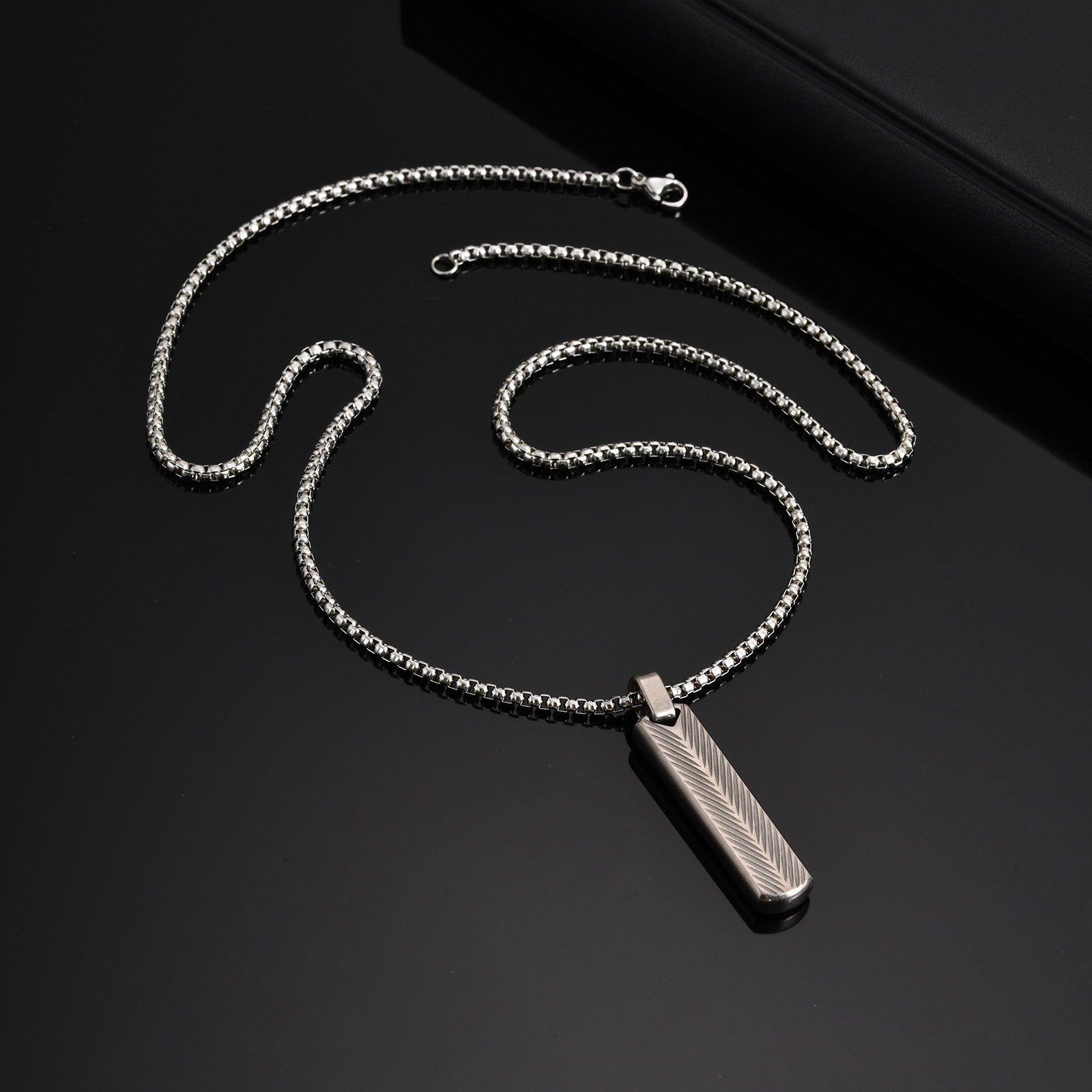 WM-P132 Gray Men, Women Necklace Pendant with Chain — image 7