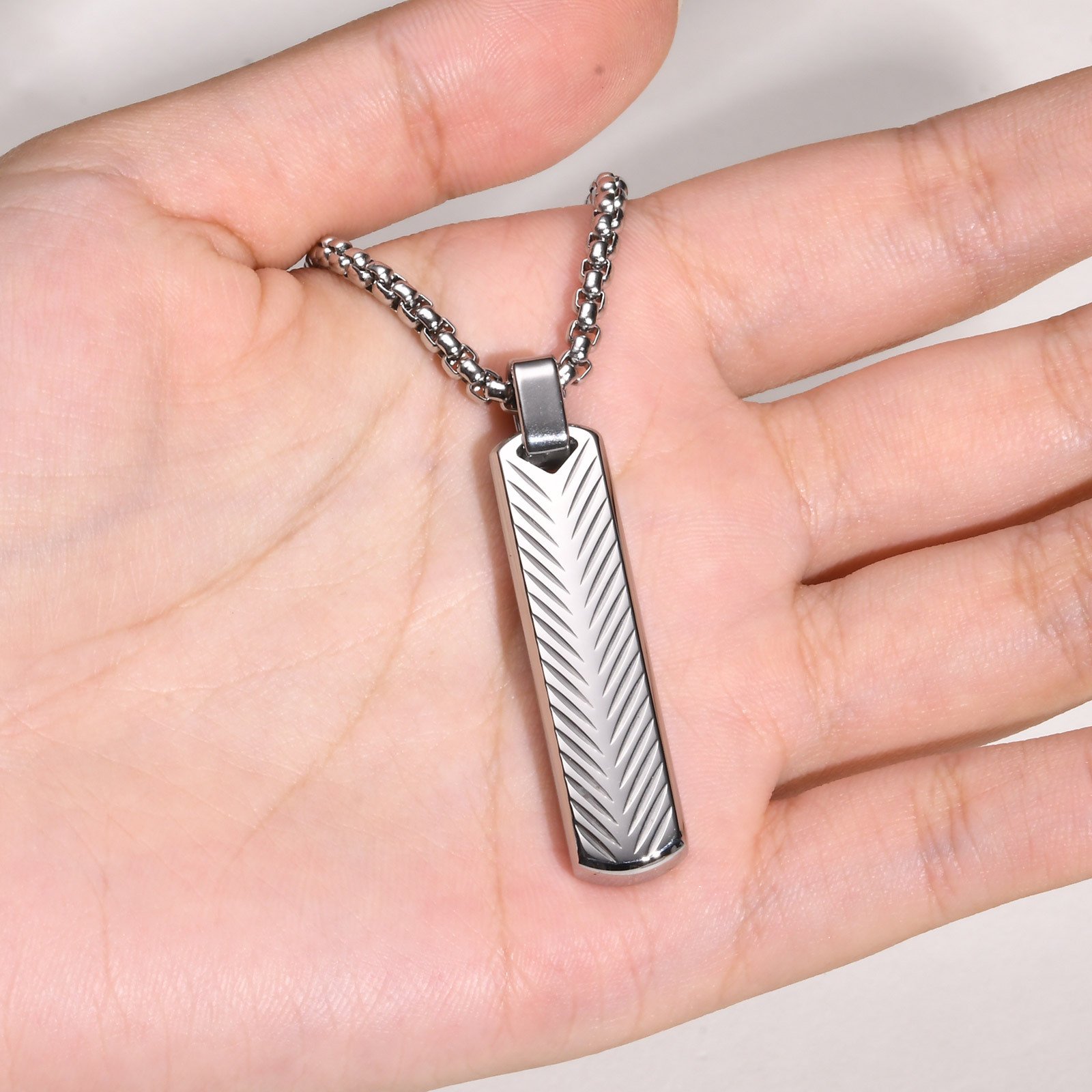 WM-P132 Slver Men, Women Necklace Pendant with Chain — image 5