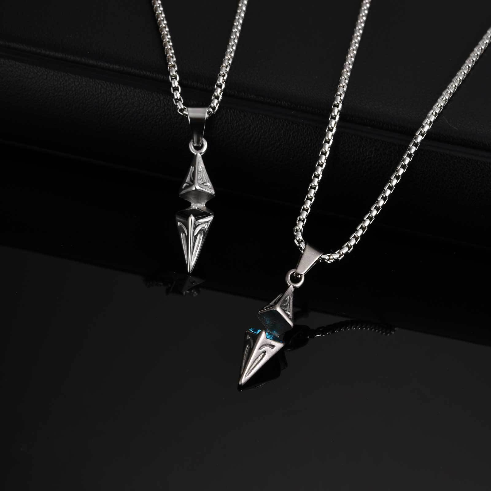 WM-P133 Gray Men, Women Necklace Pendant with Chain