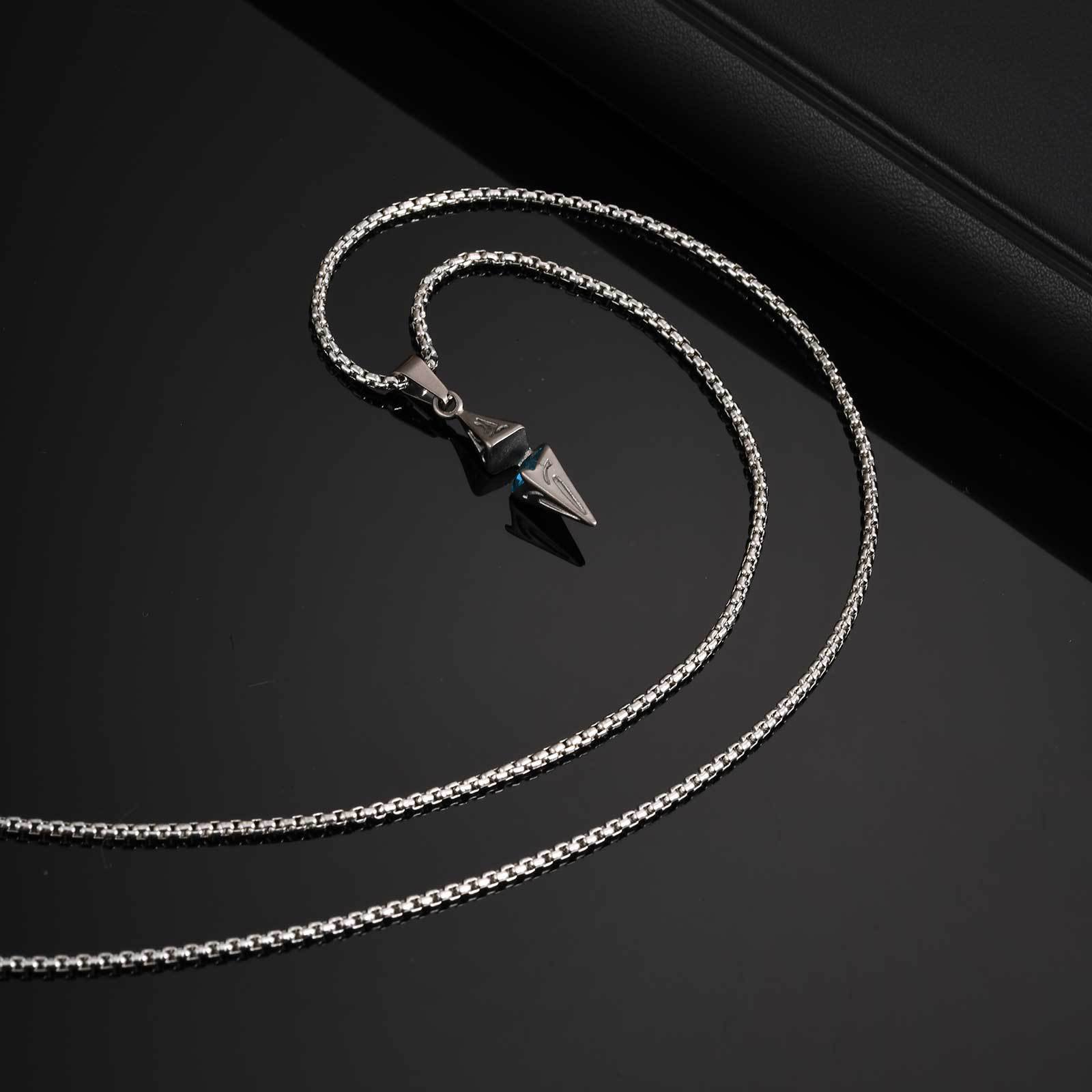 WM-P133 Gray Men, Women Necklace Pendant with Chain — image 5