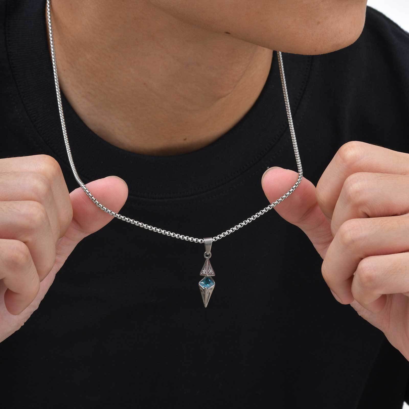 WM-P133 Gray Men, Women Necklace Pendant with Chain — image 9