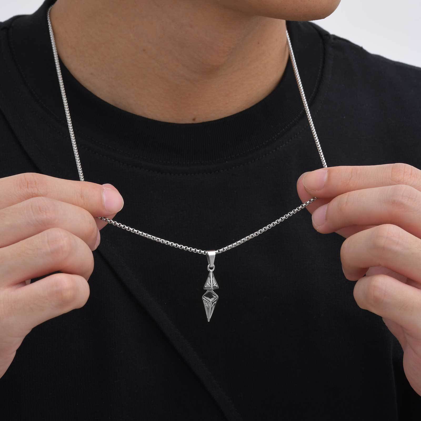 WM-P133 Silver Men, Women Necklace Pendant with Chain — image 6