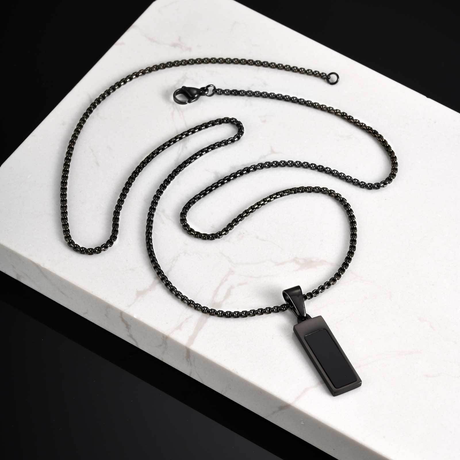 WM-P136 Black Men, Women Necklace Pendant with Chain