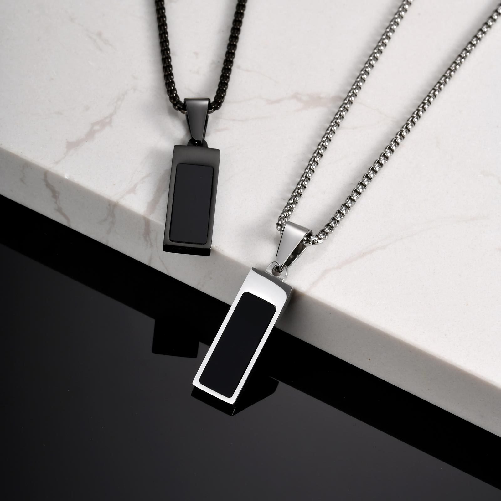 WM-P136 Silver Men, Women Necklace Pendant with Chain — image 3