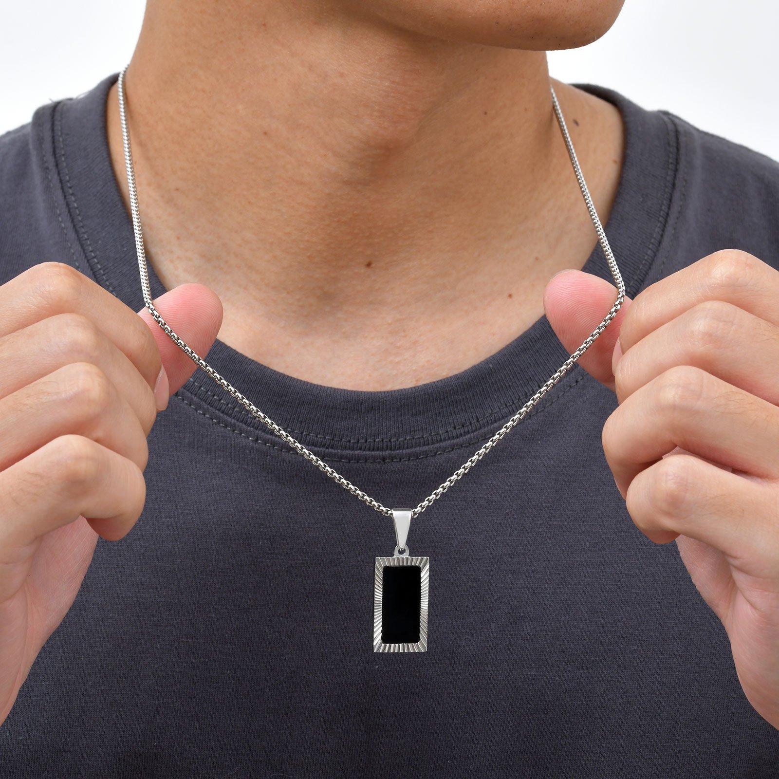 WM-P138 Golden Men, Women Necklace Pendant with Chain — image 3