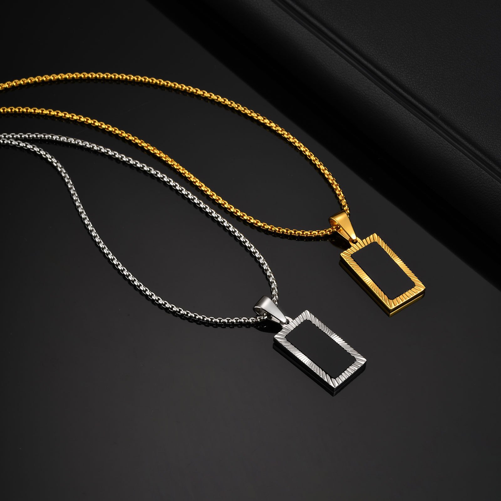 WM-P138 Golden Men, Women Necklace Pendant with Chain — image 6