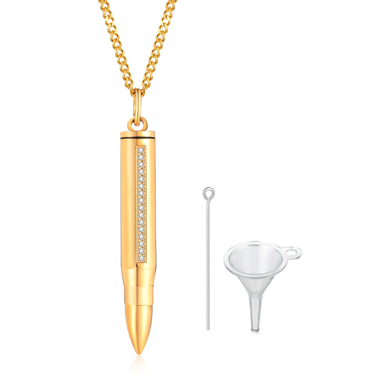 WM-P65 - Gold Men Pendant with Chain — image 4