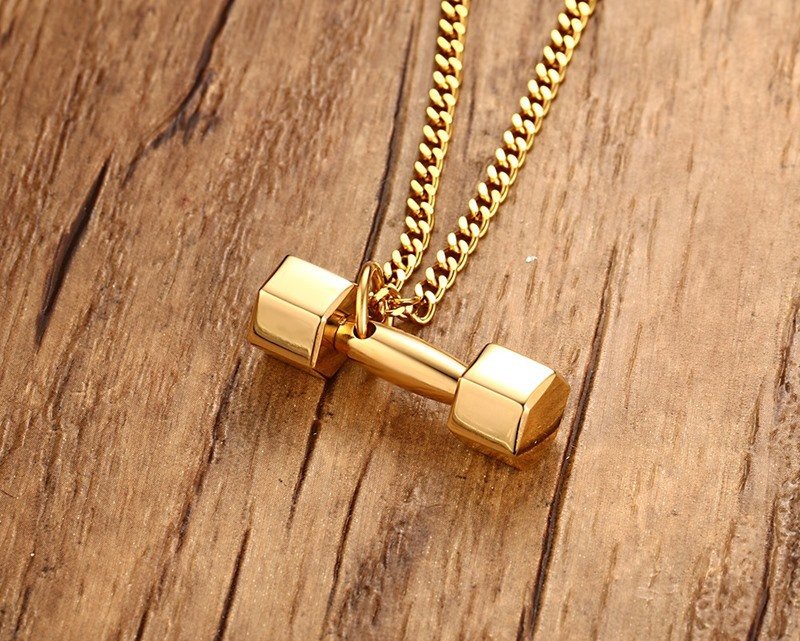 WM-P73 - Gold Men Pendant with Chain