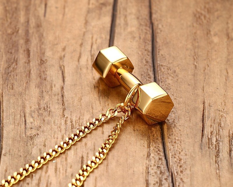 WM-P73 - Gold Men Pendant with Chain — image 4