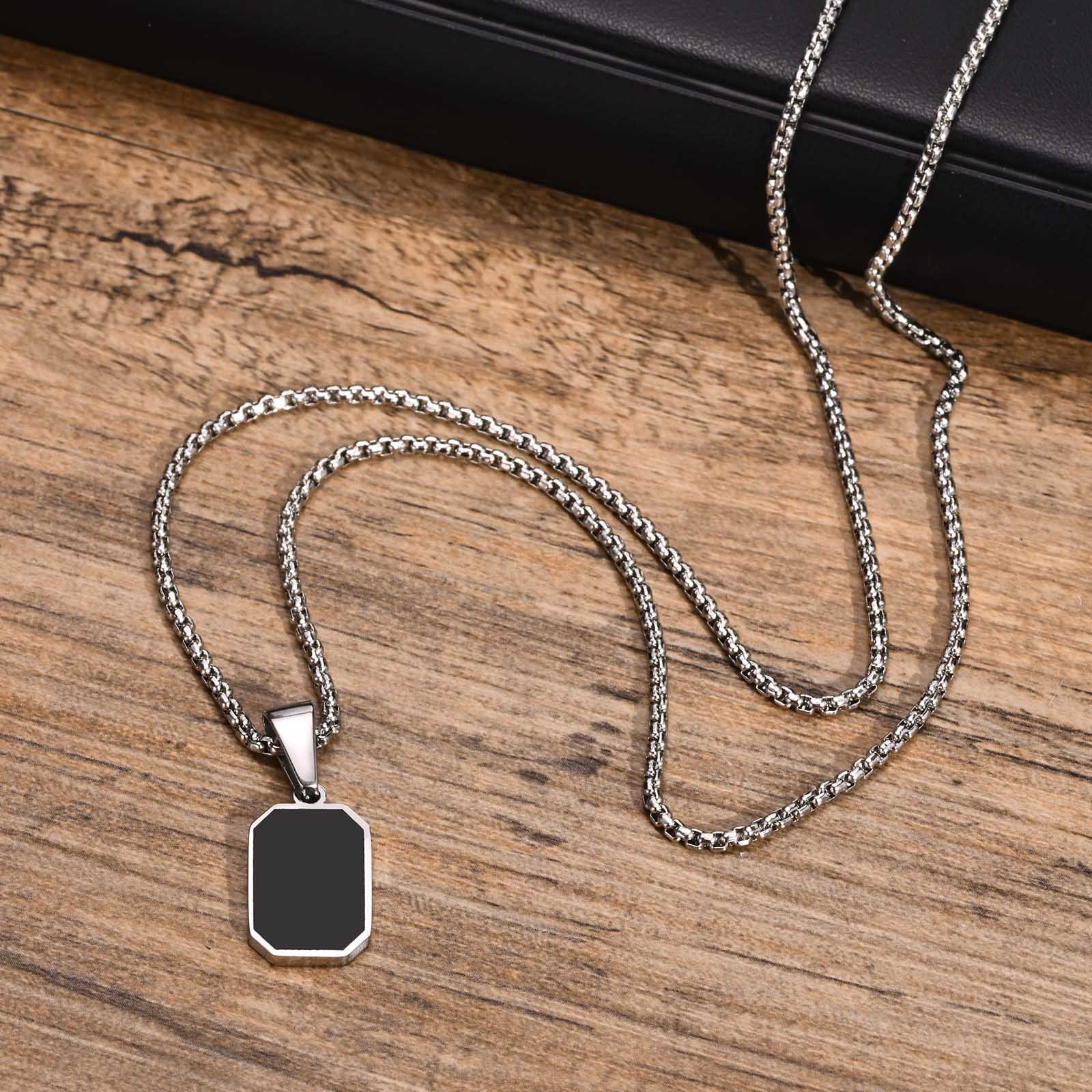 WM-P81 Silver Men, Women Necklace Pendant with Chain — image 5