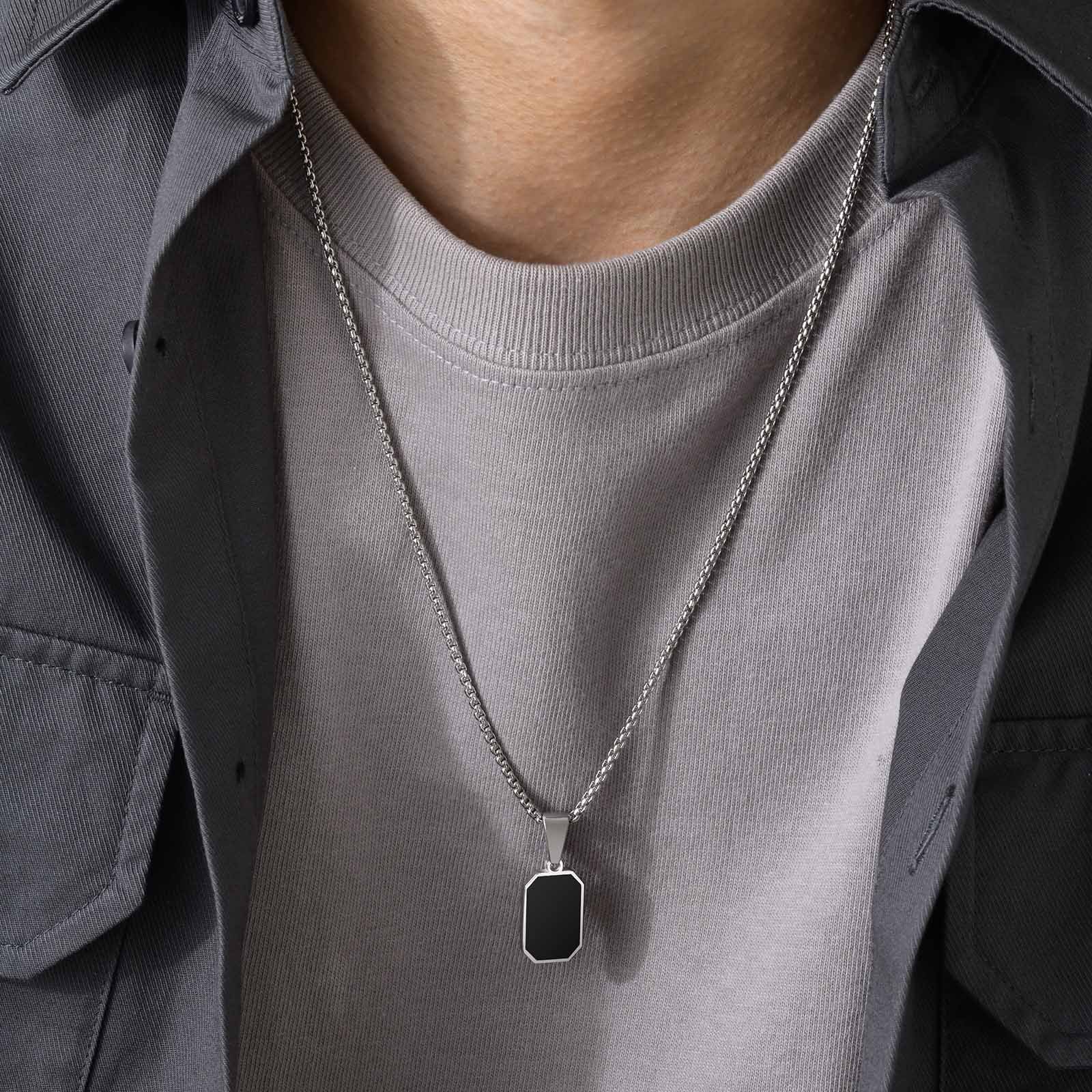 WM-P81 Silver Men, Women Necklace Pendant with Chain — image 6