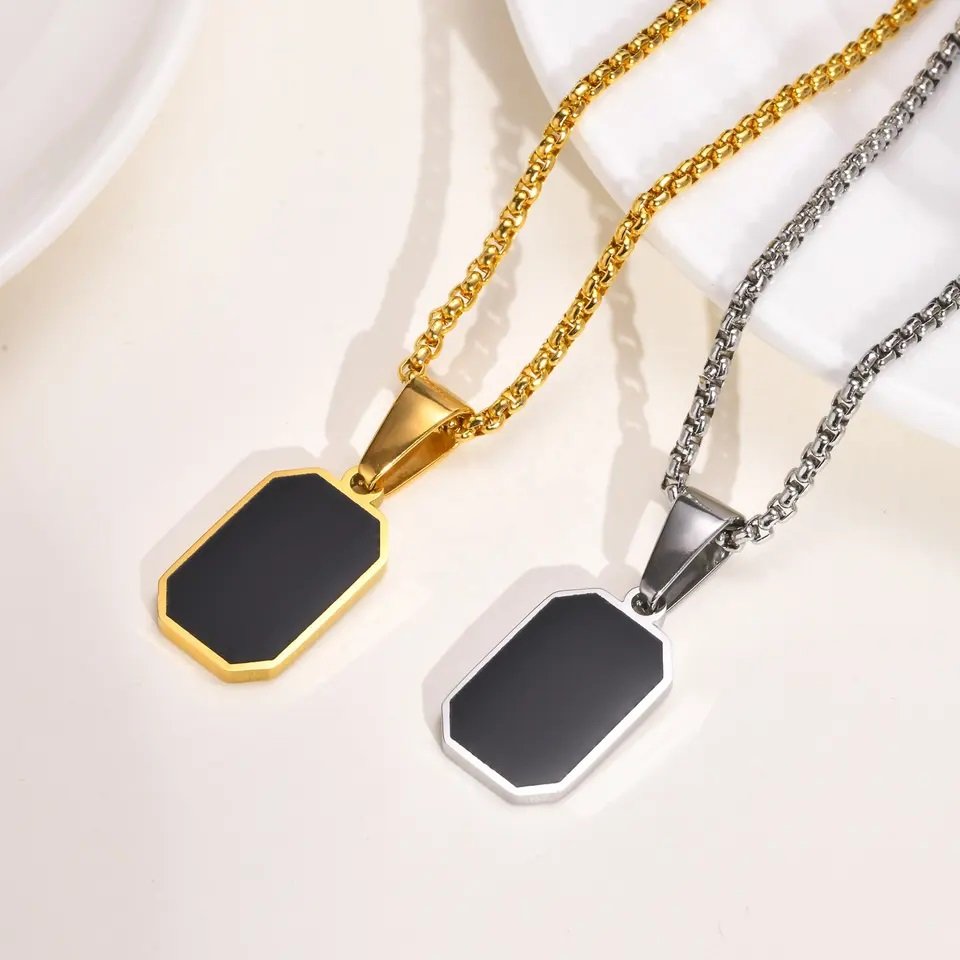 WM-P81 Golden Men, Women Necklace Pendant with Chain